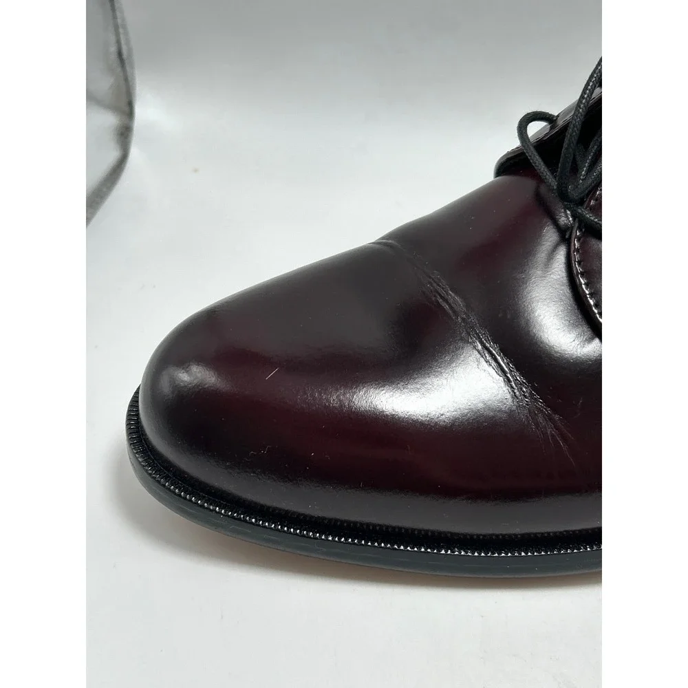 Bostonian Derby Shoes Mens 10 Burgundy Leather Plain Toe Dress Shoes